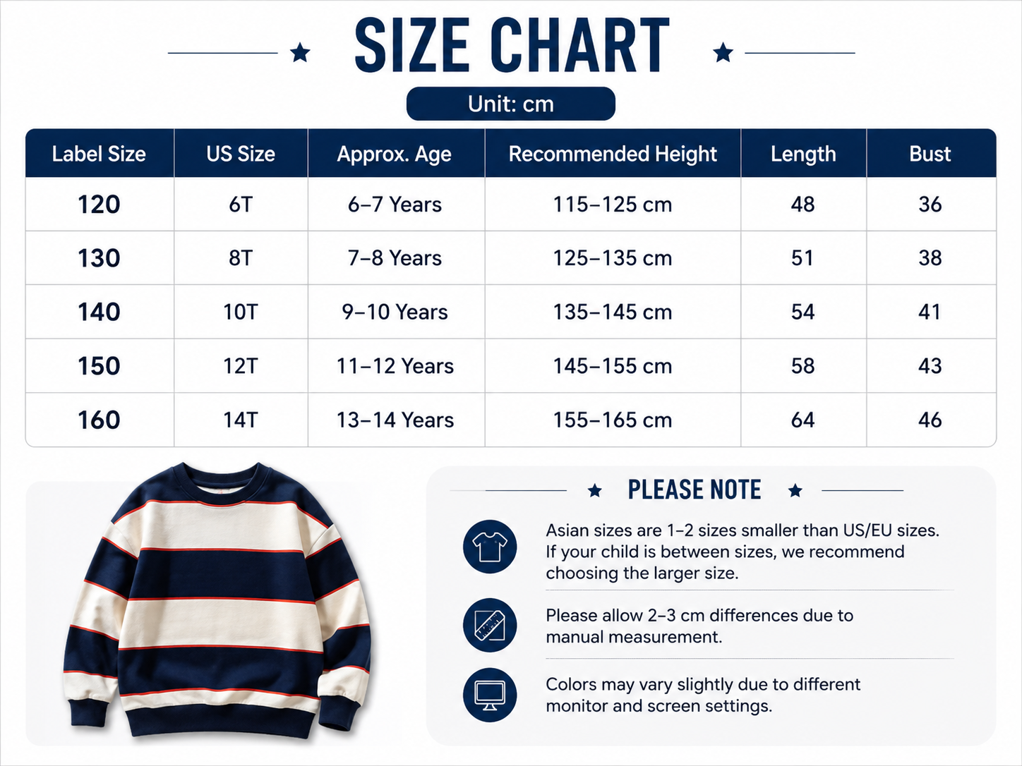 Boys' Striped Knit Sweater – Casual Long Sleeve Pullover