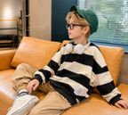 Boys' Striped Knit Sweater – Casual Long Sleeve Pullover