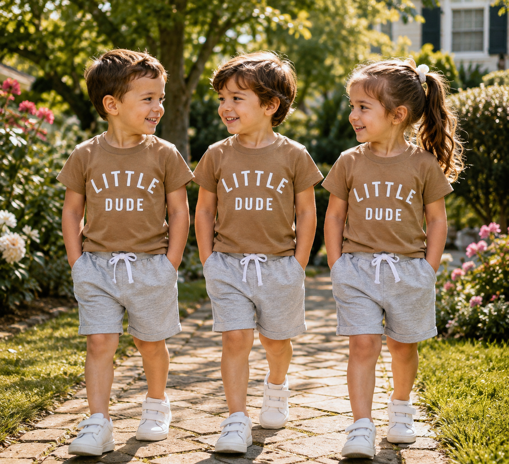 Little Dude Kids 2-Piece Summer Outfit – Cotton T-Shirt & Shorts Set