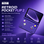 Retroid Pocket Flip 2 SD865 Android Handheld Gaming Console – 5.5" OLED Display, Portable Retro Game System