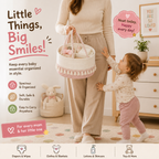 Baby Diaper Caddy Organizer Basket – Cotton Rope Nursery Storage Basket with Handles