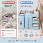 Baby Crib Hanging Organizer – Waterproof Nursery Storage Bag with Multiple Pockets