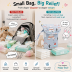 Portable Waterproof Baby Diaper Storage Bag – Compact Travel Organizer for Diapers & Wipes