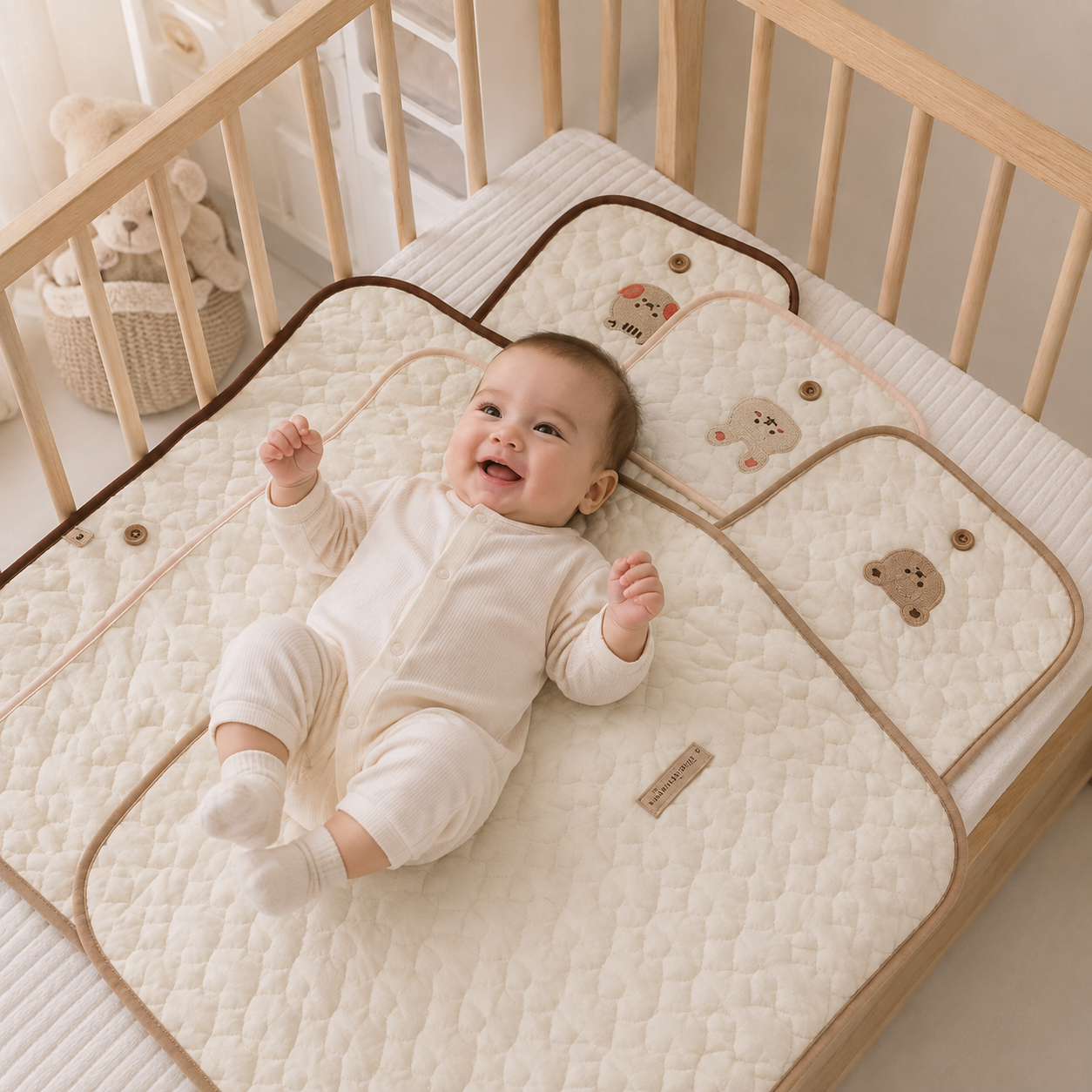 Portable Foldable Baby Diaper Changing Pad – Soft Cotton Travel Changing Mat
