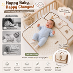 Portable Foldable Baby Diaper Changing Pad – Soft Cotton Travel Changing Mat