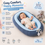 Portable Baby Nest Lounger – Soft Cotton Infant Sleeping Bed & Changing Mat