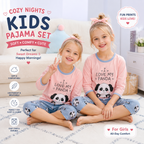 Kids Cotton Pajama Set – Long Sleeve Top & Pants for Boys & Girls