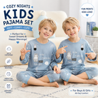 Kids Cotton Pajama Set – Long Sleeve Top & Pants for Boys & Girls
