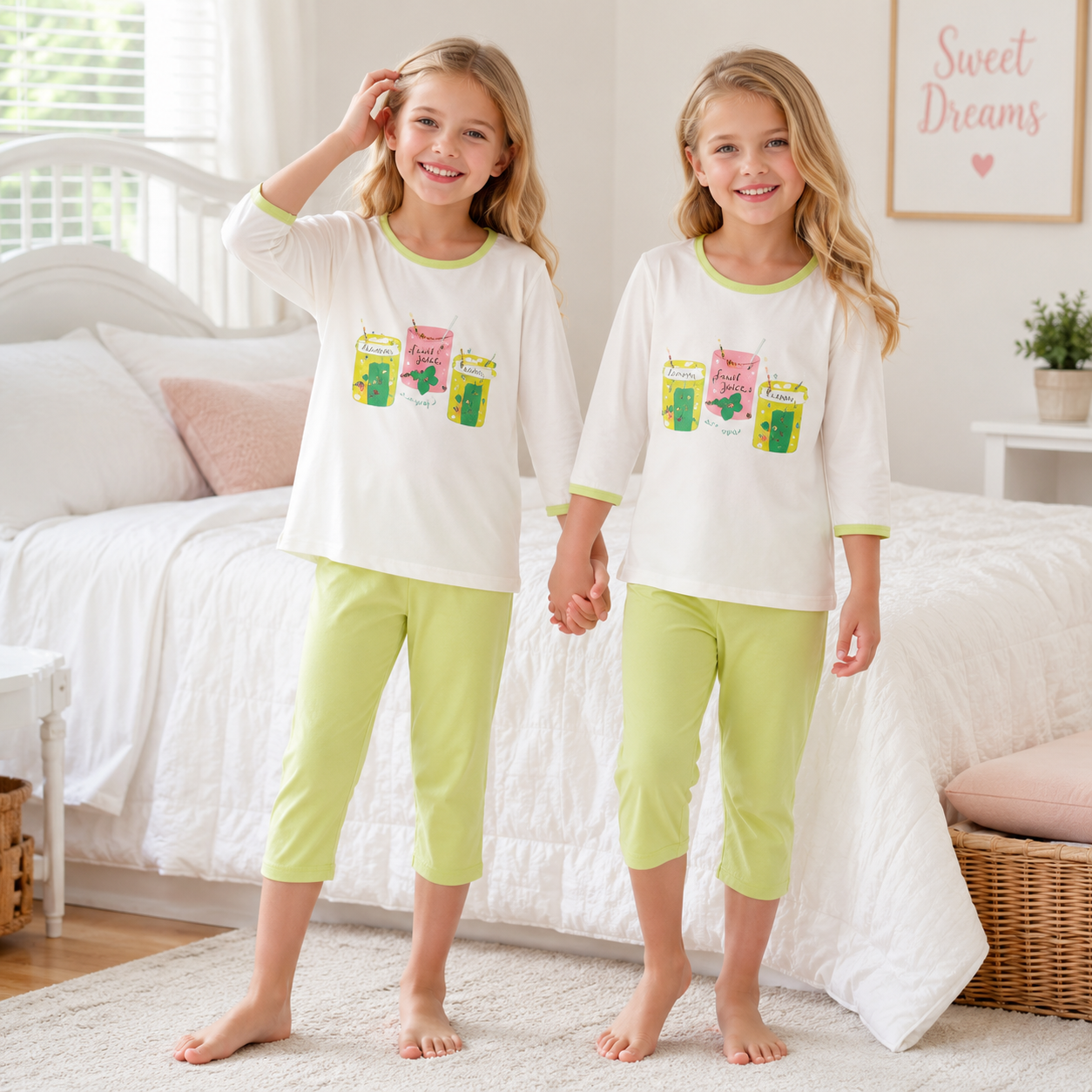 Kids Cotton Pajama Set – Long Sleeve Top & Pants for Boys & Girls