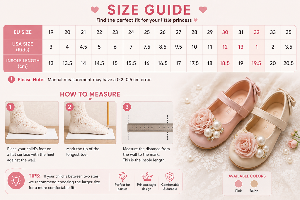Girls Floral Pearl Mary Jane Shoes – Elegant Princess Dress Shoes