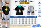Boys Cotton Summer Outfit Set – Short Sleeve T-Shirt & Cropped Pants