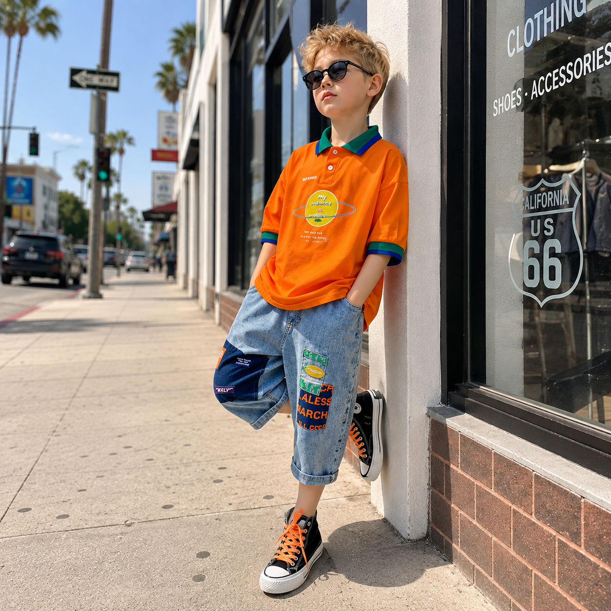 Boys Cotton Summer Outfit Set – Short Sleeve T-Shirt & Cropped Pants