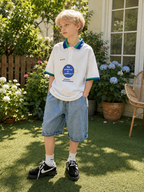 Boys Cotton Summer Outfit Set – Short Sleeve T-Shirt & Cropped Pants