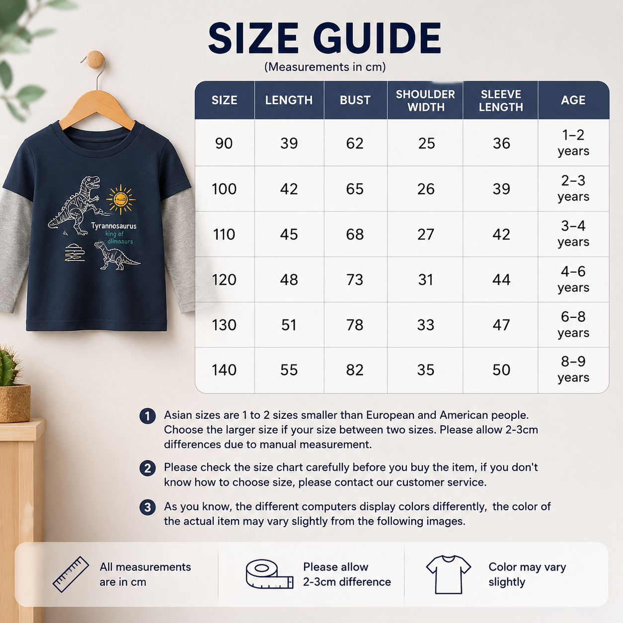 Boys long-sleeved Cotton T-shirt
