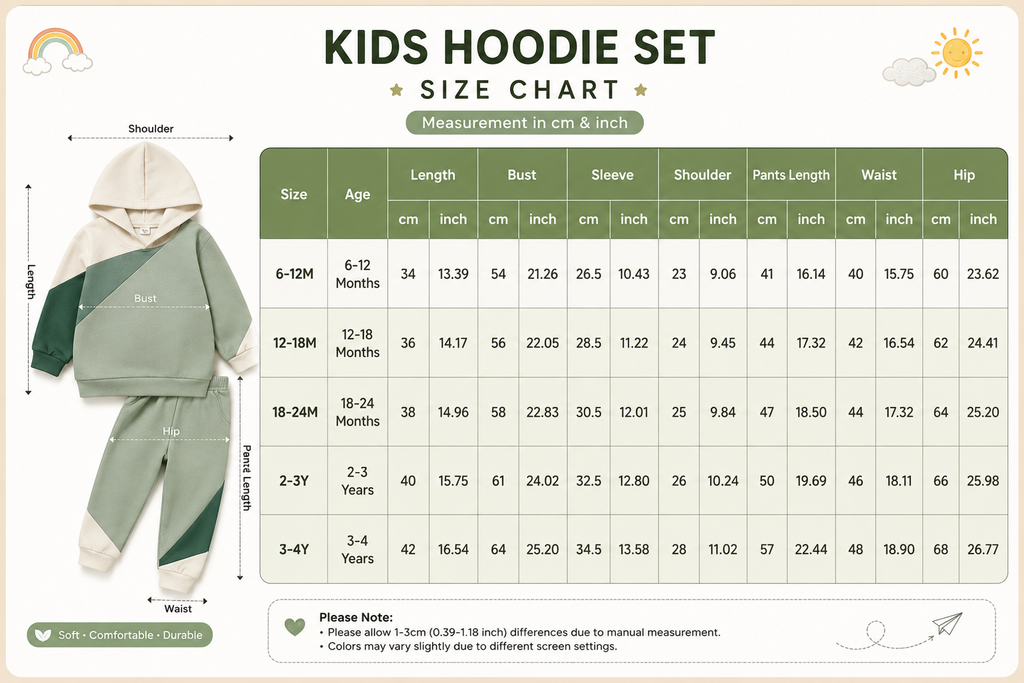Kids Color-Block Hooded Tracksuit Set – Cotton Long Sleeve Hoodie & Jogger Outfit