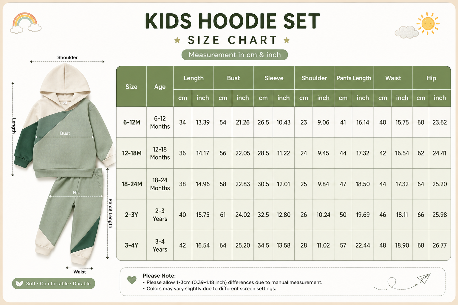 Kids Color-Block Hooded Tracksuit Set – Cotton Long Sleeve Hoodie & Jogger Outfit