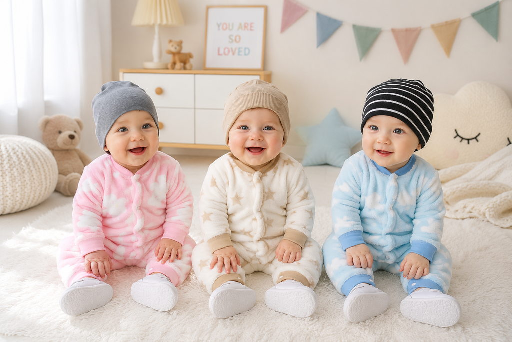 Warm Cotton Long Sleeve Romper – Soft Flannel Winter Onesie - for Infants & Toddlers