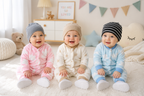 Warm Cotton Long Sleeve Romper – Soft Flannel Winter Onesie - for Infants & Toddlers