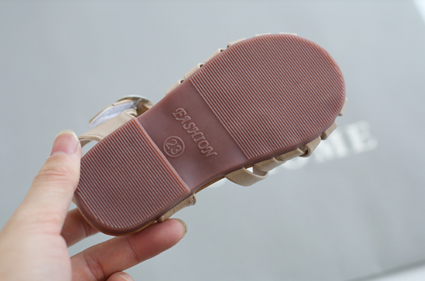 Buckle Toe Soft Sole Woven Girls Sandals - for toddlers