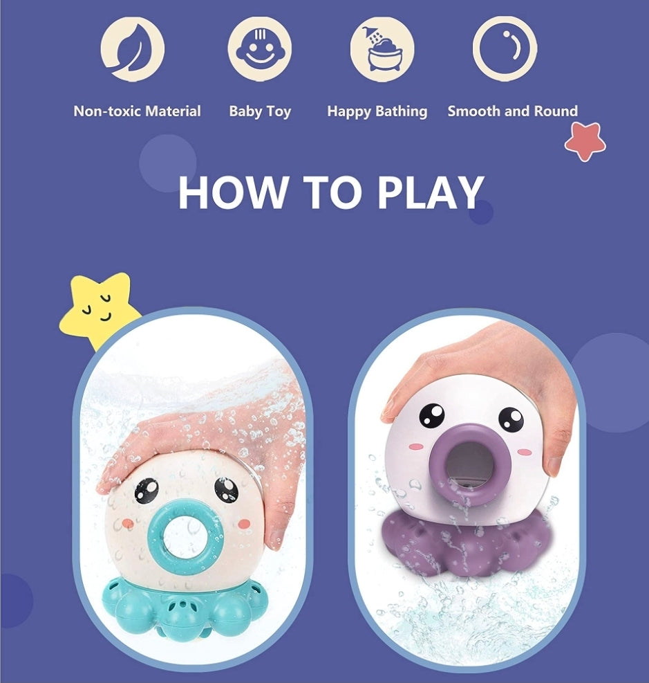 Automatic Octopus Water Spray & Rotating Bath Toy - for Babies and Toddlers