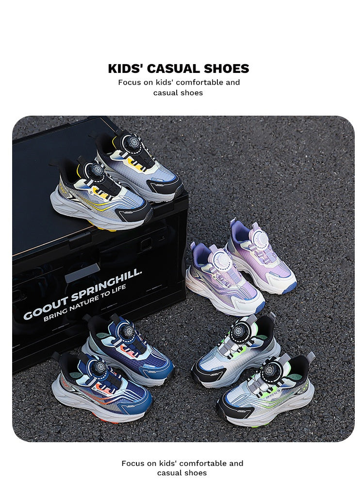 Kids Lightweight Dial Sneakers – Breathable Sport Shoes