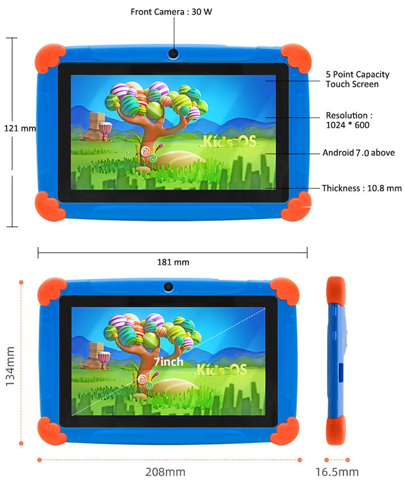 Kids 7-Inch Educational Tablet – Learning Tablet with 18GB Storage, Bluetooth & Protective Case