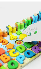Montessori Wooden Fishing Game & Alphabet Learning Board - For Toddlers