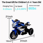 6V Kids Electric Ride-On Motorcycle with LED Light-Up Wheels, Headlight & MP3 Player
