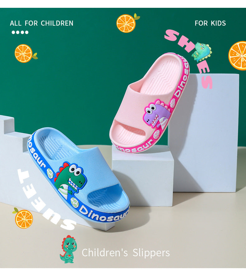 Kids' Cartoon Dinosaur Slide Sandals – Lightweight Non-Slip Summer Slippers