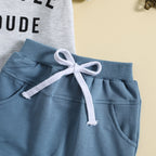 Little Dude Kids 2-Piece Summer Outfit – Cotton T-Shirt & Shorts Set