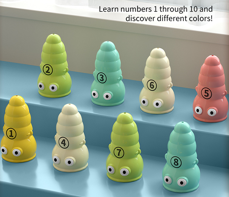 Montessori Apple Worm Sorting Toy – Educational Fine Motor & Color Matching Game