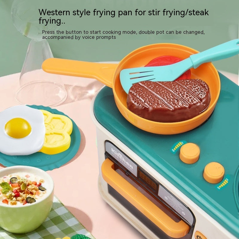 Kids Pretend Play Kitchen Set – Interactive Cooking Toy with Lights, Sounds & Color-Changing Food