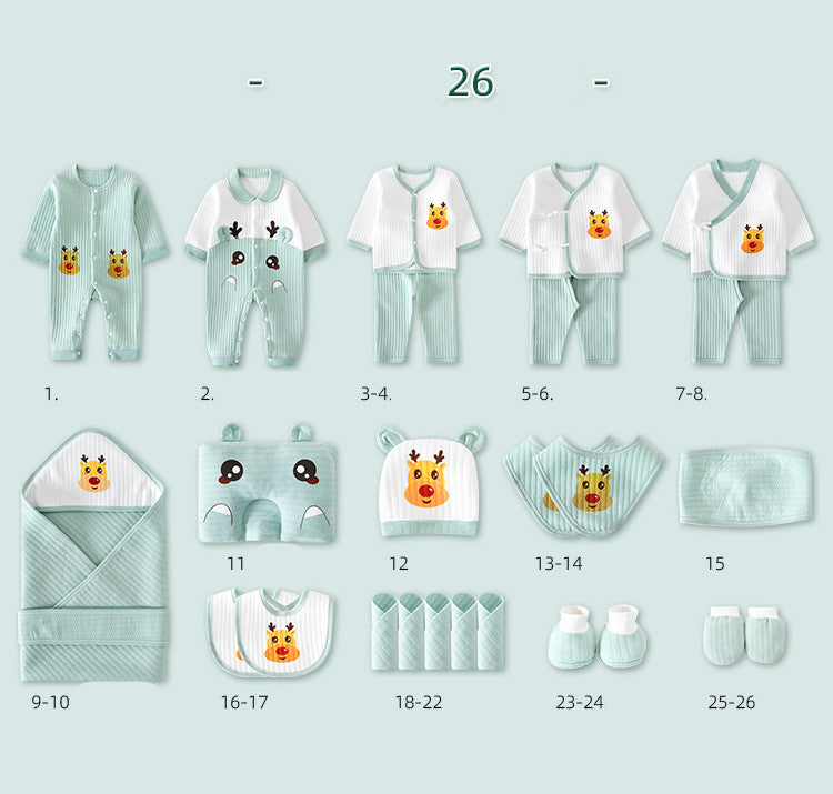 Premium Newborn Baby Clothing Gift Set | 18–26 Piece Cotton Gift Box