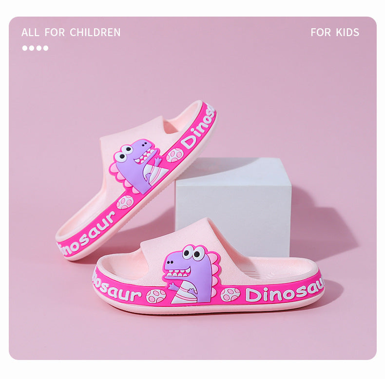 Kids' Cartoon Dinosaur Slide Sandals – Lightweight Non-Slip Summer Slippers