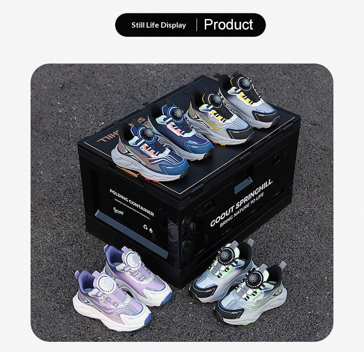 Kids Lightweight Dial Sneakers – Breathable Sport Shoes