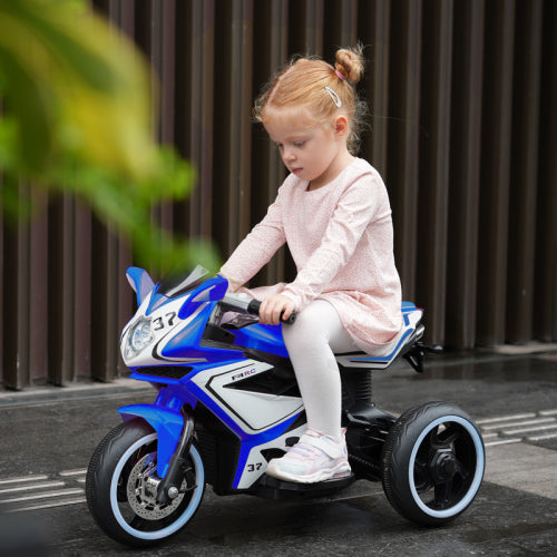 6V Kids Electric Ride-On Motorcycle with LED Light-Up Wheels, Headlight & MP3 Player