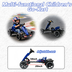 12V Electric Go Kart for Kids – Foldable 4-Wheel Ride-On with Adjustable Seat, LED Lights & Bluetooth – Blue