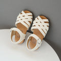 Buckle Toe Soft Sole Woven Girls Sandals - for toddlers