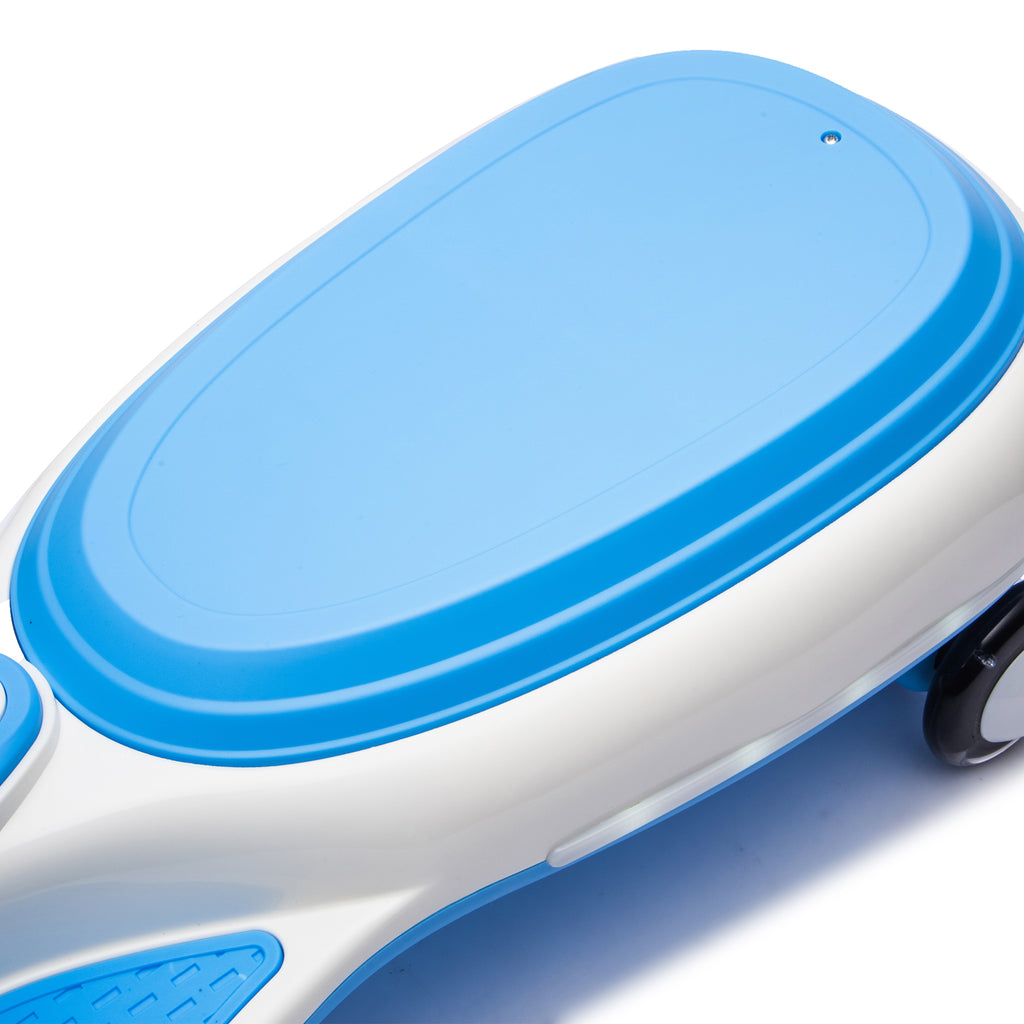 12V Kids Ride On Electric Wiggle Car W 2-in-1 Smart Design,Controllable LED Lights,Flashing PU Wheels&Wide Front Auxiliary Wheels,Triangular Stability Frame,5MPH Max Speed,Bluetooth Music,for Kids 3-8