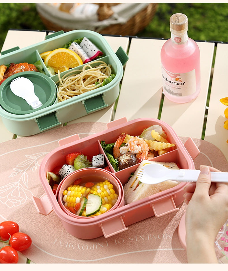 Kids’ Microwaveable Compartment Lunch Box – Cute Leak-Resistant Bento Container
