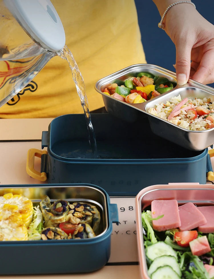 Insulated Stainless Steel Lunch Box – Leak-Resistant Bento Food Container with Handle - for kids