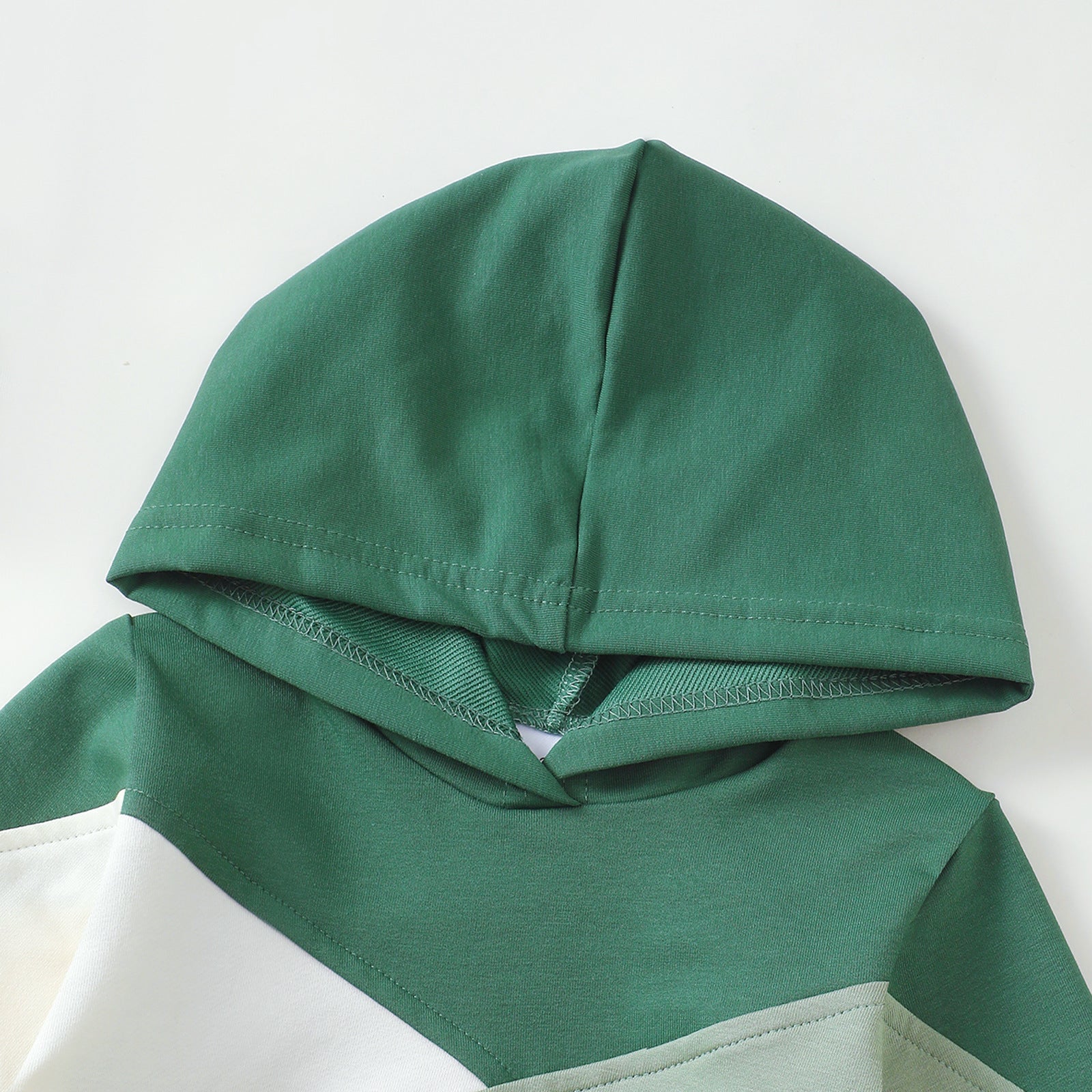Kids Color-Block Hooded Tracksuit Set – Cotton Long Sleeve Hoodie & Jogger Outfit
