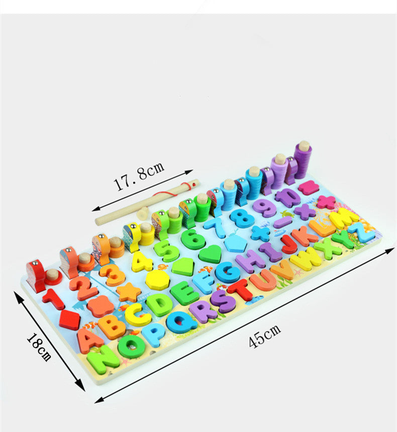 Montessori Wooden Fishing Game & Alphabet Learning Board - For Toddlers