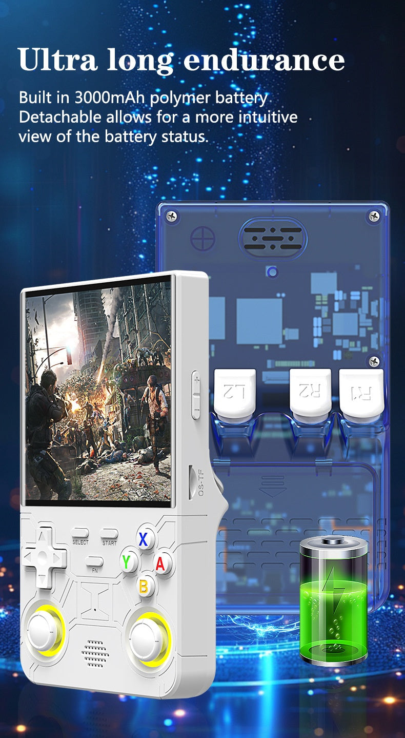 4-Inch Retro Handheld Game Console with WiFi, 720×720 IPS Screen, RK3326 Chip, Dual Joysticks & 3000mAh Battery