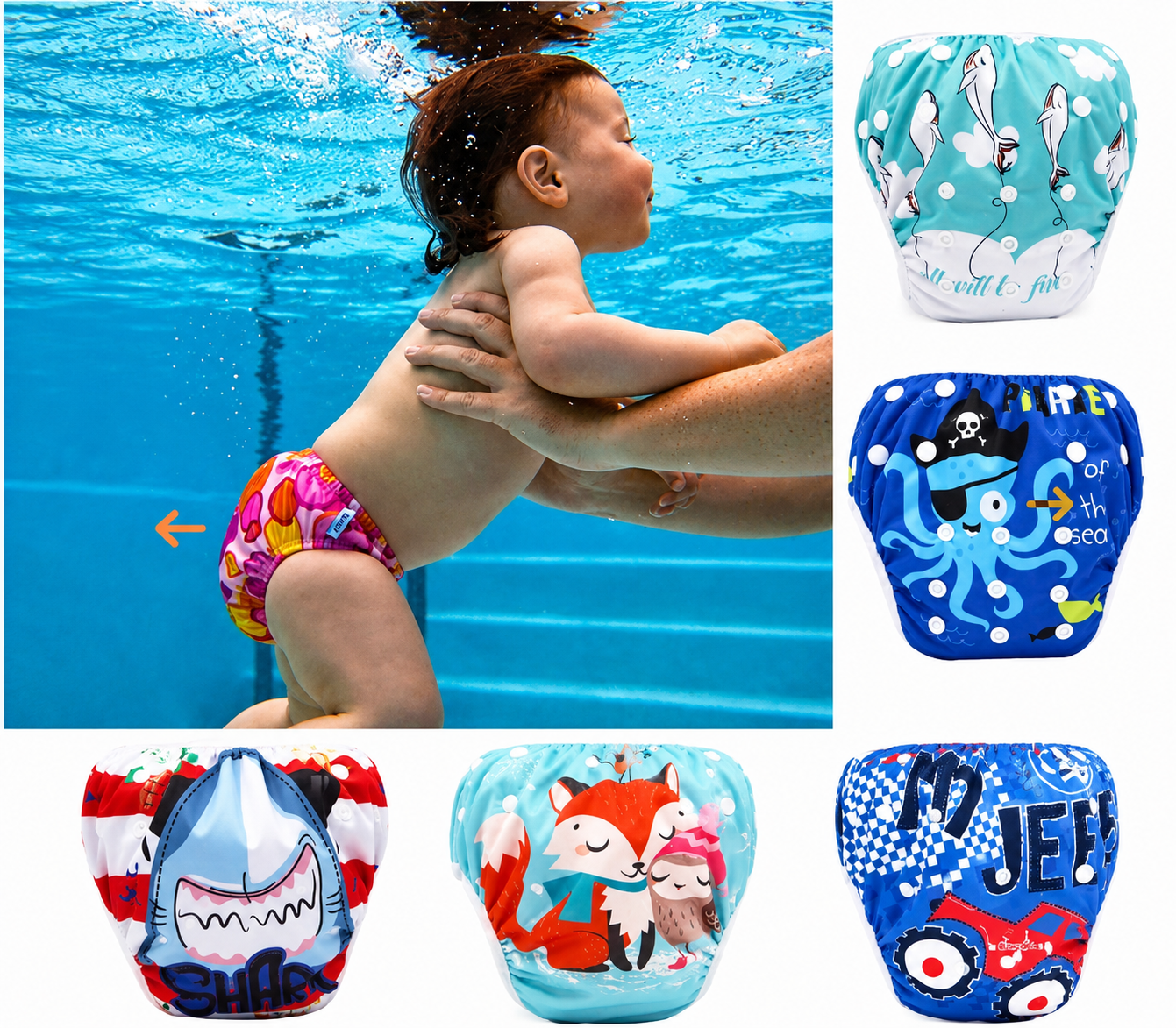 Cartoon swimming trunks