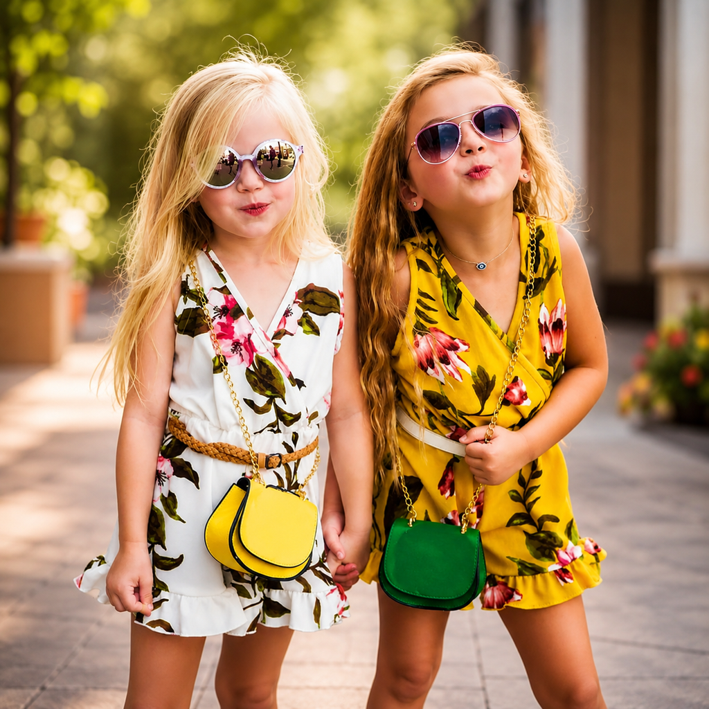 Girls fashionable summer Floral Outfit for toddlers
