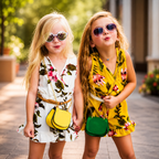 Girls fashionable summer Floral Outfit for toddlers
